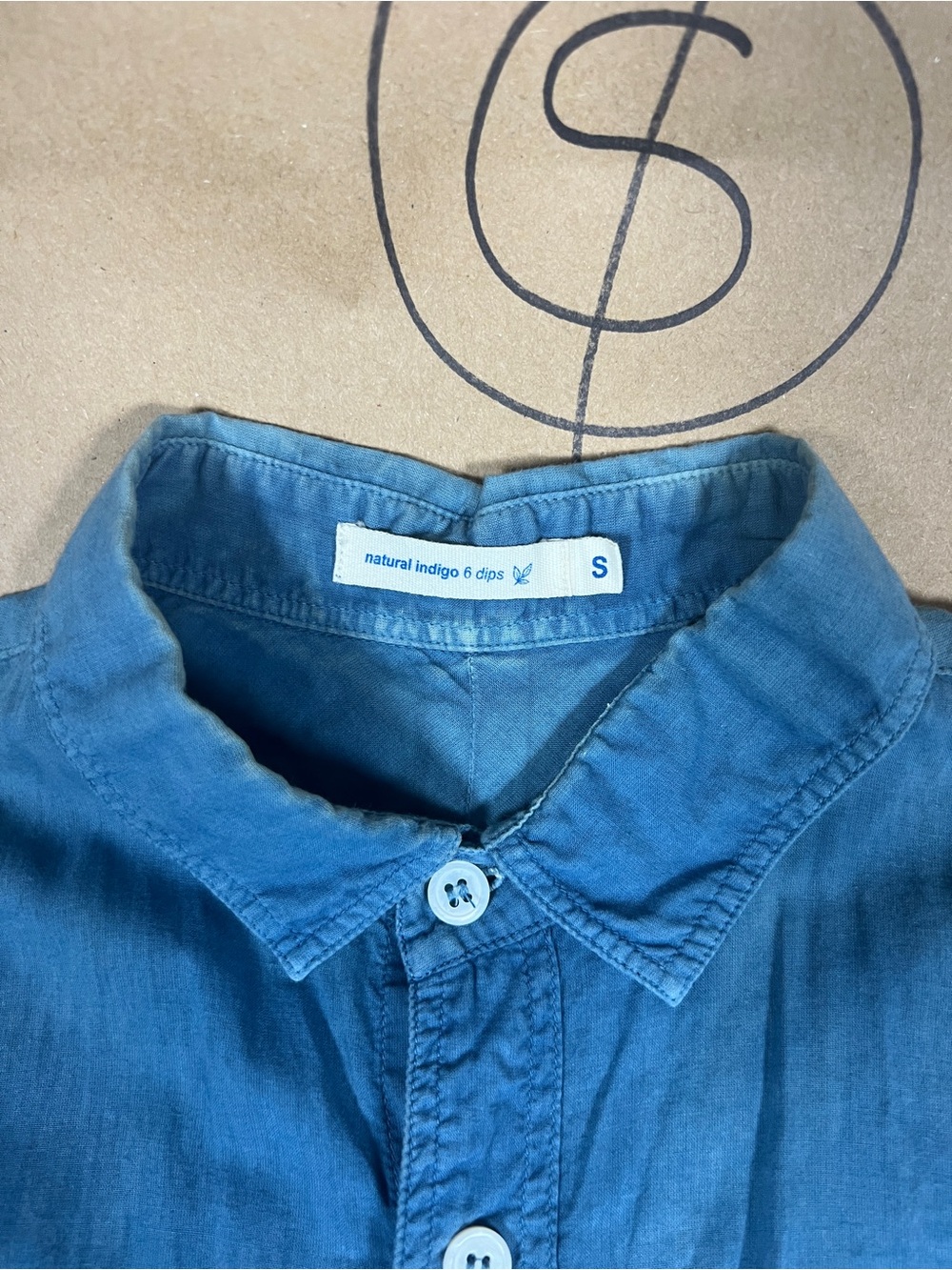 Natural Indigo 6 Dips Women's Blue Button-Down Shirt